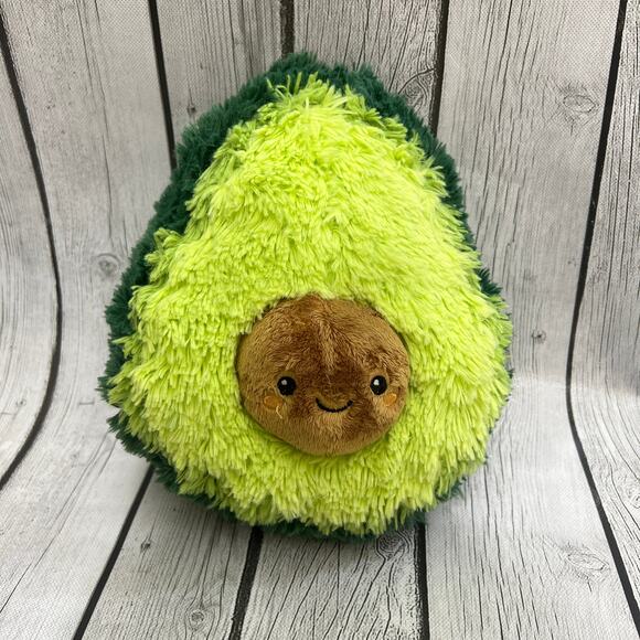 Avocado Squishable Plush 9” Comfort Food Stuffed Toy Smiling Pit Green Brown - Picture 1 of 12